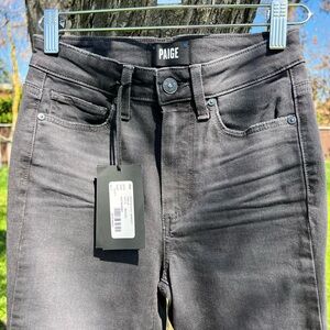 PAIGE Charcoal High-Rise Skinny Jeans size 23